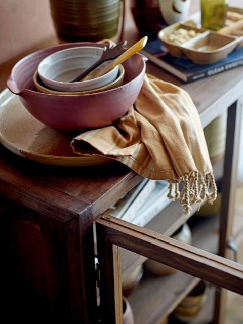 Bloomingville Dahlia Serving Plate, Brown, Stoneware