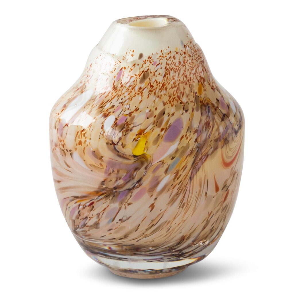 Magnor - Unik skulptur konstglas brun multi liten 17 cm