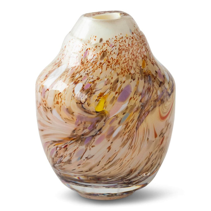 Magnor - Unik skulptur konstglas brun multi liten 17 cm