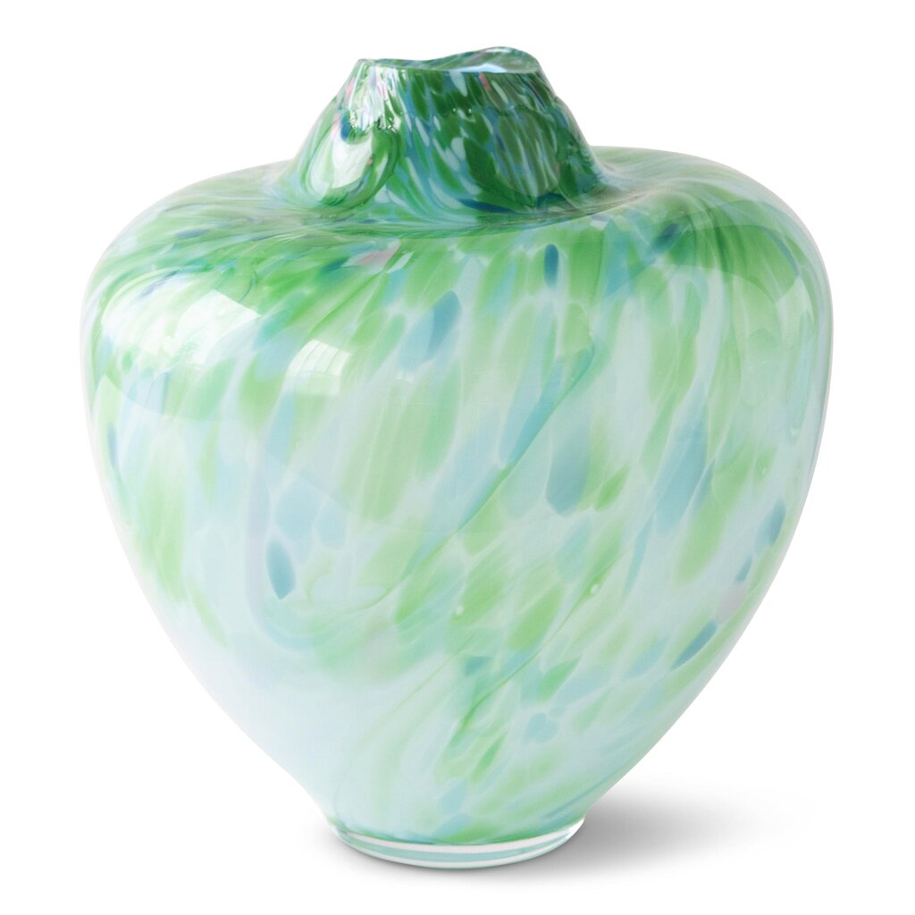 Magnor - Unik skulptur konstglas grön multi stor 31 cm