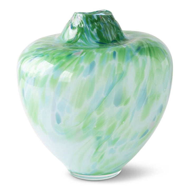 Magnor - Unik skulptur konstglas grön multi stor 31 cm
