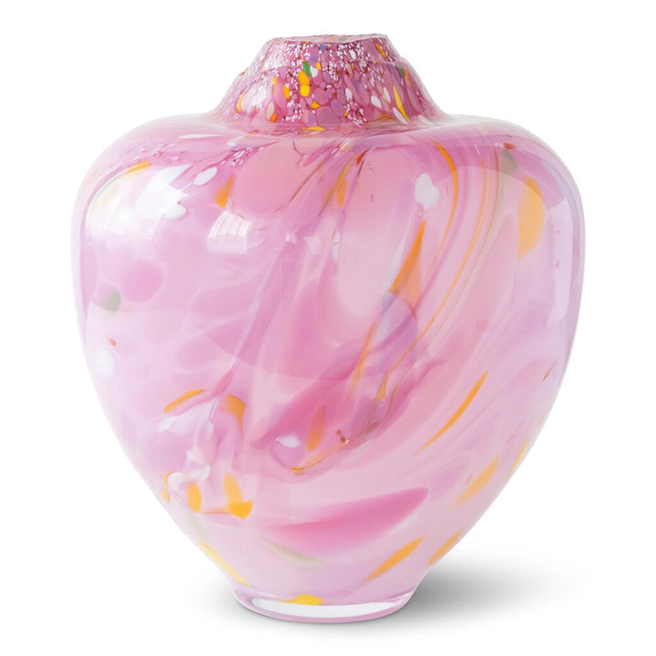 Magnor - Unik skulptur konstglas rosa multi stor 31 cm