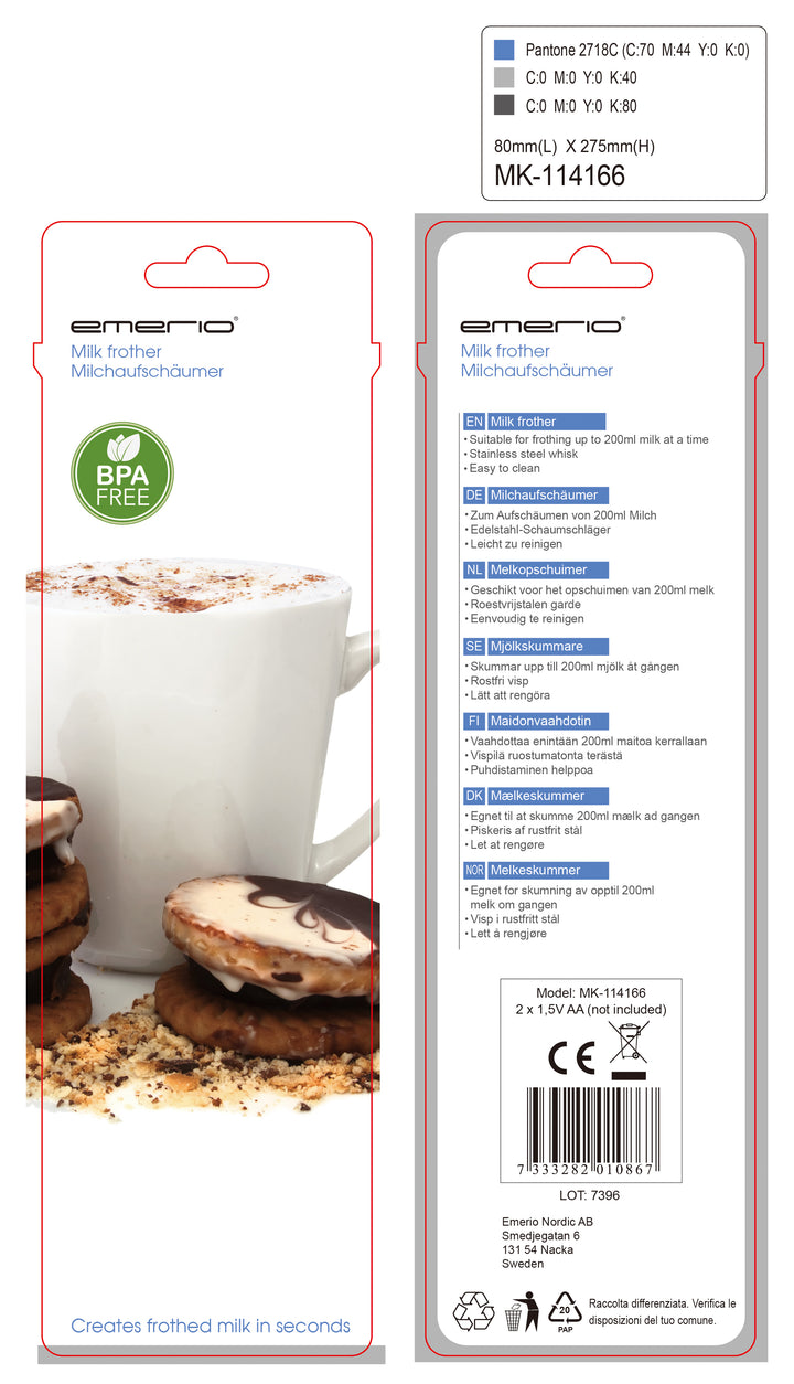 Emerio Elektrisk Kaffemjölksvisp