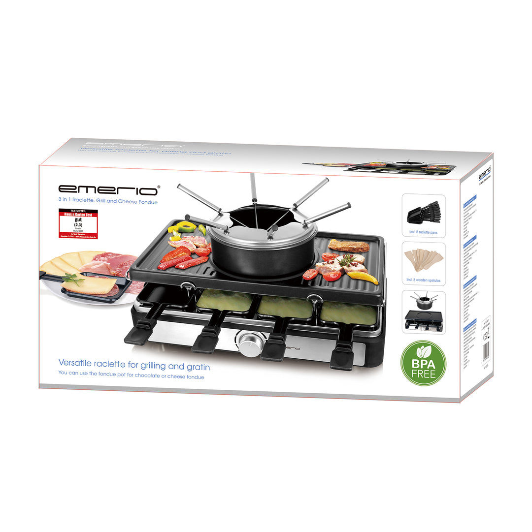 Emerio Raclettegrill med Fondueset