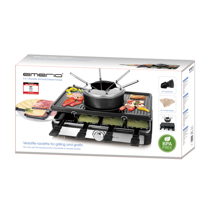 Emerio Raclettegrill med Fondueset