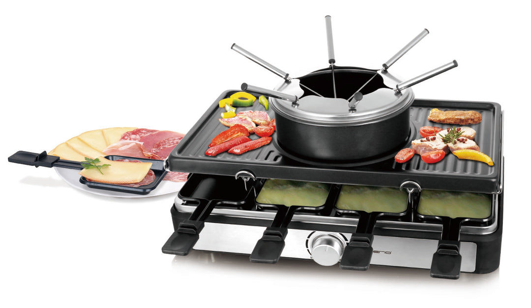 Emerio Raclettegrill med Fondueset