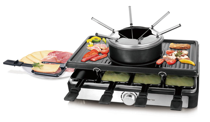 Emerio Raclettegrill med Fondueset